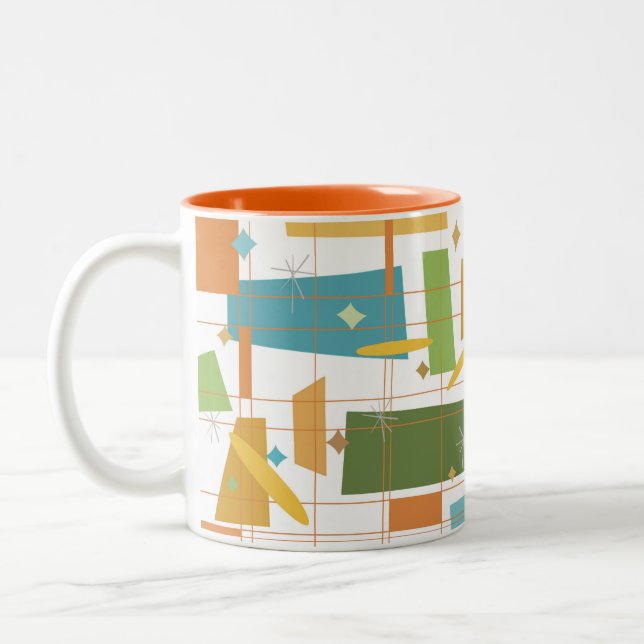 Tasse 2 Couleurs Musique géométrique du milieu du siècle (Gauche)