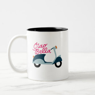 Tasse 2 Couleurs Musique italienne de Scooter Ciao Bella Vespa