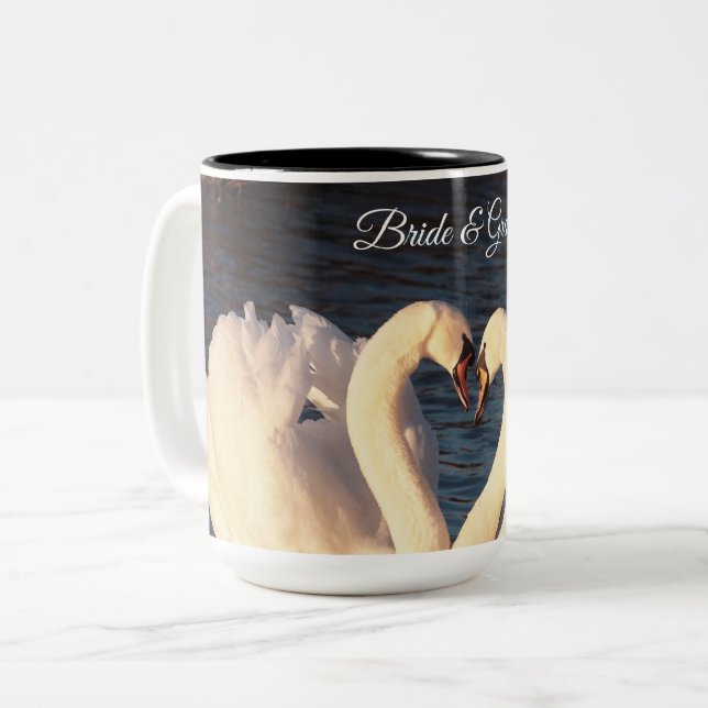 Tasse 2 Couleurs Musique Mariage des cygnes blancs (Devant gauche)
