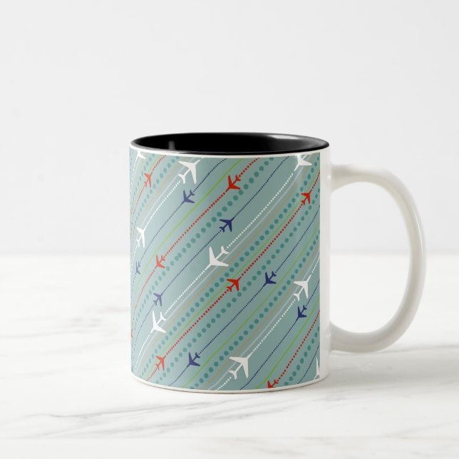 Tasse 2 Couleurs Musique Motif d'avion Retro (Droit)