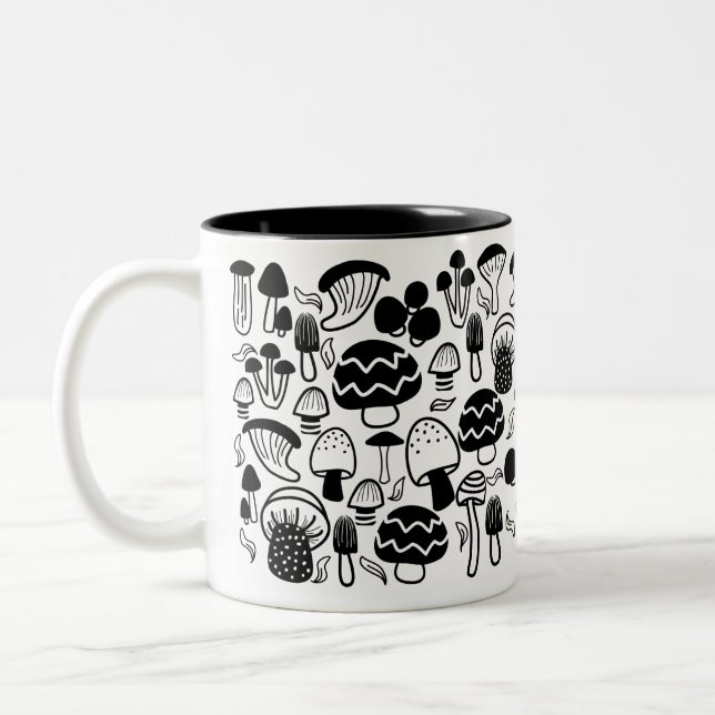 Tasse 2 Couleurs Musique noire blanche (Gauche)