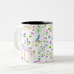 Tasse 2 Couleurs Musique Notes musicales