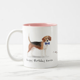 Tasse 2 Couleurs Musique personnalisée beagle