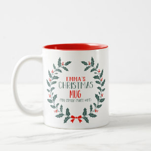 Tasse 2 Couleurs Musique personnalisée de la couronne de Noël avec