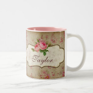Tasse 2 Couleurs Musique personnalisée des Roses de Shabby