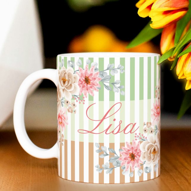 Tasse 2 Couleurs Musique personnalisée en fleur de printemps (Spring Blossom Personalized Mug)