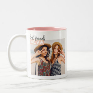 Tasse 2 Couleurs Musique photo BFF 4EVA personnalisée