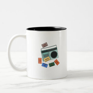 Tasse 2 Couleurs Musique rétro Vintage des années 80