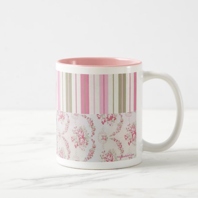 Tasse 2 Couleurs Musique rose & Stripes (Droit)