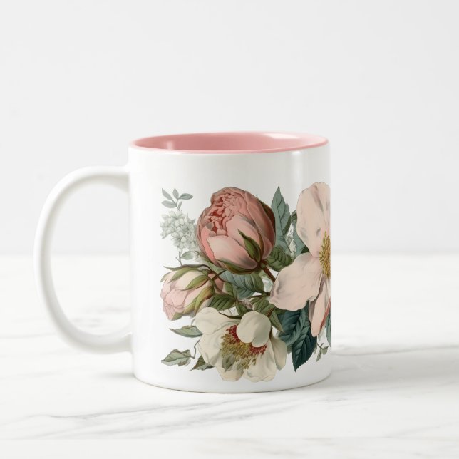 Tasse 2 Couleurs Musique rose vintage (Gauche)