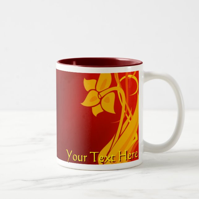 Tasse 2 Couleurs Musique rouge et or (Droit)