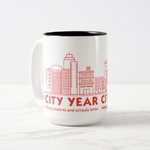 Tasse 2 Couleurs Musique Skyline de l'année urbaine
