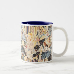 Tasse 2 Couleurs Musique vintage, jazz Art Déco, Rhapsodie en bleu