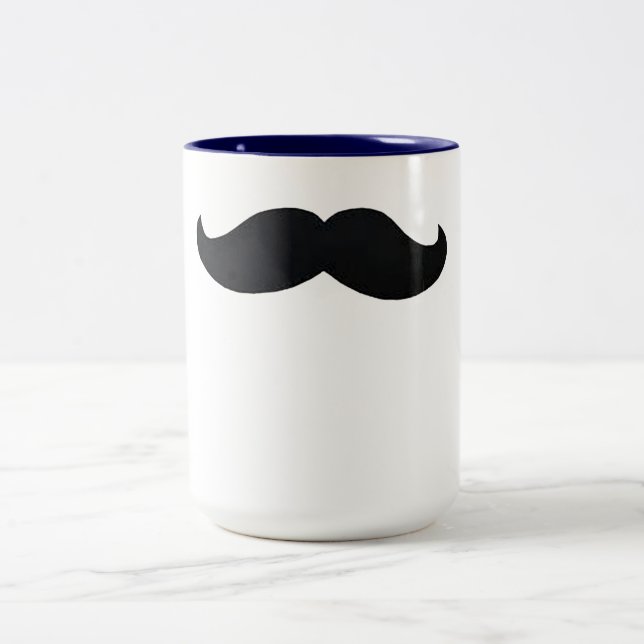 Tasse 2 Couleurs Mustache café mustache drôle meilleure moustache n (Centre)