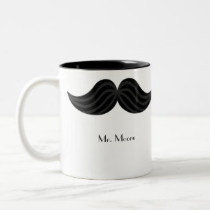 Tasse 2 Couleurs Mustache Groom dans la boue droitière