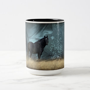 Tasse 2 Couleurs Mustang Stallion noir sauvage et boisson nuageuseM