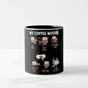 Tasse 2 Couleurs My Coffee Moods Owl Gift Owl Love Coffee Cadeau