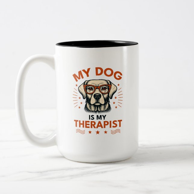 Tasse 2 Couleurs My dog is my therapist (Gauche)