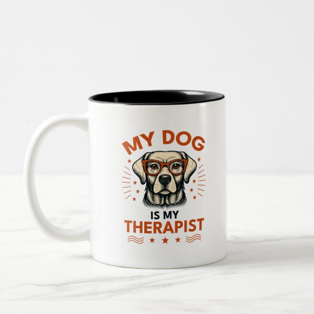 Tasse 2 Couleurs My dog is my therapist (Gauche)