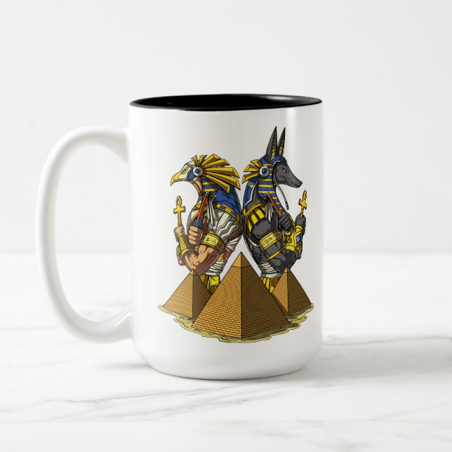 Tasse 2 Couleurs Mythologie antique de pyramides de dieux égyptiens (Gauche)