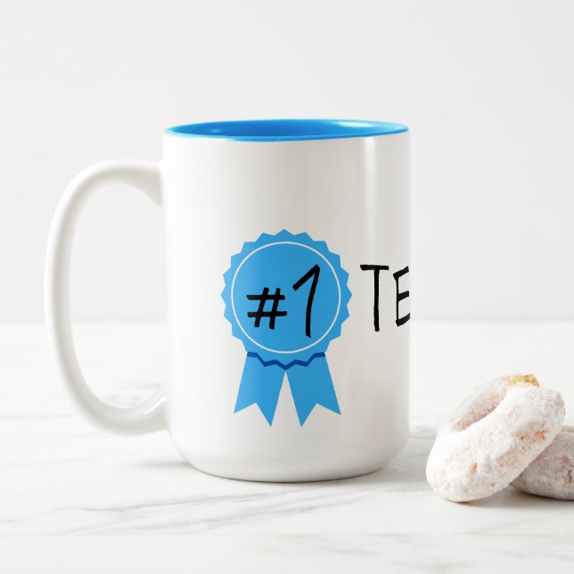 Tasse 2 Couleurs N° 1 enseignant (Avec donut)