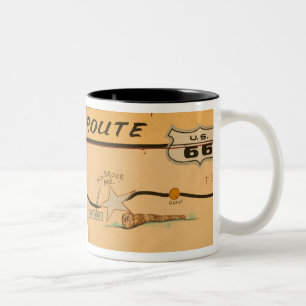 Tasse 2 Couleurs NA, États-Unis, Arizona, Holbrook Route 66 fresque