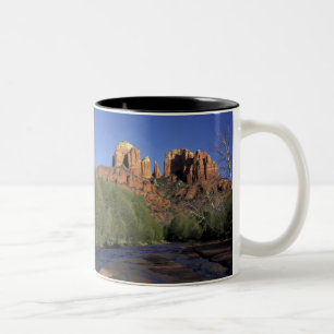 Tasse 2 Couleurs NA, USA, Arizona, Sedona. Rocher et chêne de la c