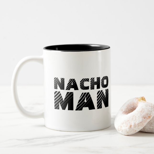 Tasse 2 Couleurs Nacho Man Cheese Chips Nachos Funny Foodie Cadeau (Avec donut)