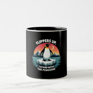 Tasse 2 Couleurs Nageoires en l'air je me tiens avec les manchots