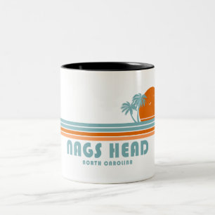 Tasse 2 Couleurs Nags Head Caroline du Nord Sun Palm Trees