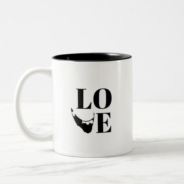 Tasse 2 Couleurs Nantucket Love Graphic Print Island Silhouette (Gauche)