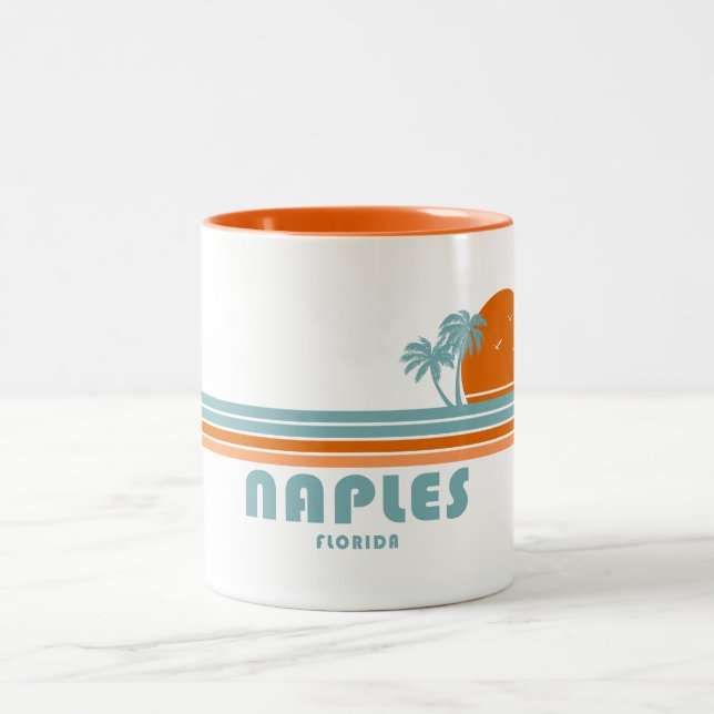 Tasse 2 Couleurs Naples Florida Sun Palm Trees (Centre)