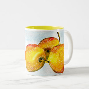 Tasse 2 Couleurs Nashi poires jaune aquarelle fruit