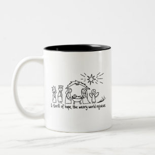 Tasse 2 Couleurs Nativité Noël Chrétien Famille Assortis 