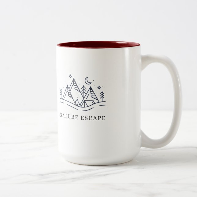 Tasse 2 Couleurs Nature Escape Camping Illustration (Droit)