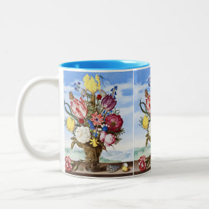 Tasse 2 Couleurs Nature morte florale de l'Âge d'or néerlandais vin