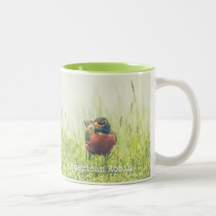 Tasse 2 Couleurs Nature verte des oiseaux de Robin des États-Unis