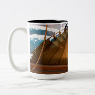 Tasse 2 Couleurs Navire de tempête de l'océan Atlantique