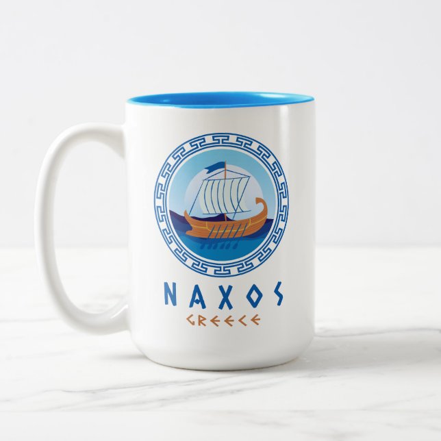 Tasse 2 Couleurs Naxos, Grèce Conception de navires grecs (Gauche)