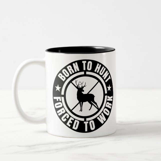 Tasse 2 Couleurs né à la chasse forcé au travail (Gauche)