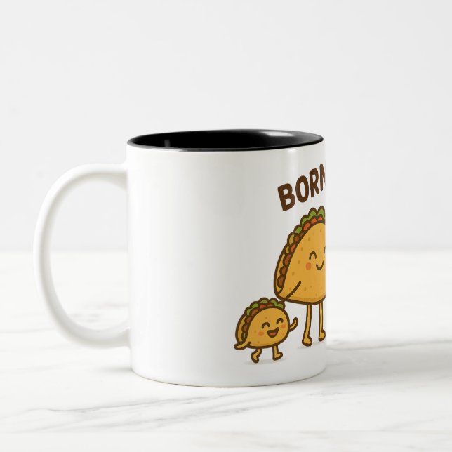 Tasse 2 Couleurs Né à Taco - Cute Taco Famille (Gauche)