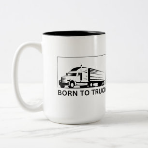 Tasse 2 Couleurs Né au camion (noir)