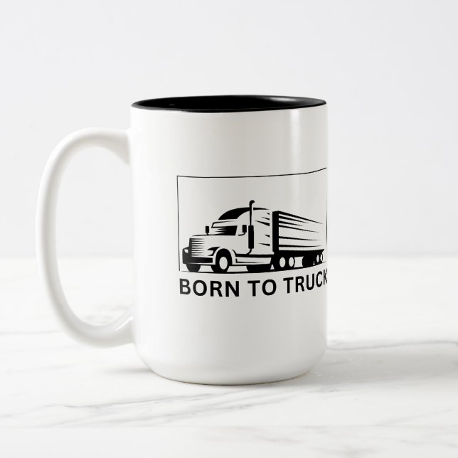 Tasse 2 Couleurs Né au camion (noir) (Gauche)