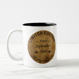 Tasse 2 Couleurs Né en septembre 1980 vintage anniversaire