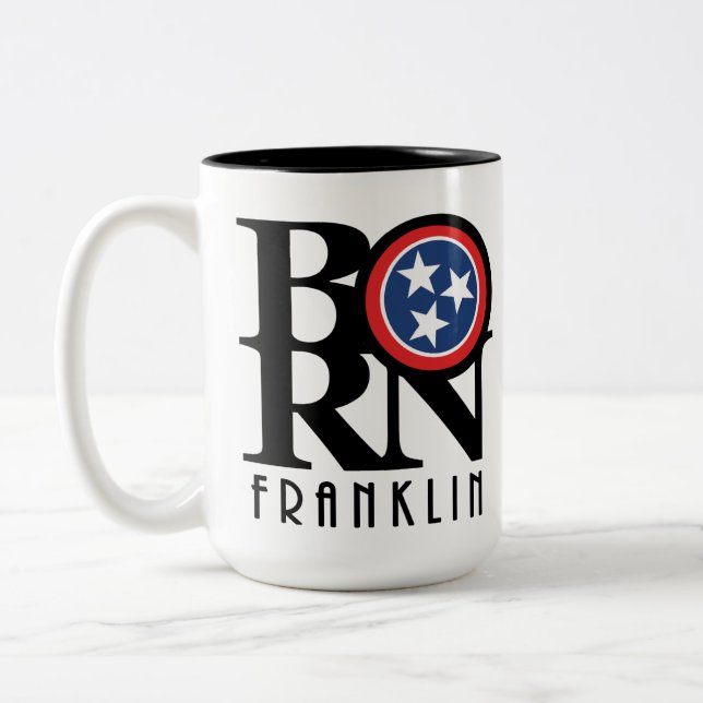 Tasse 2 Couleurs NÉ Franklin Tennessee 15oz (Gauche)