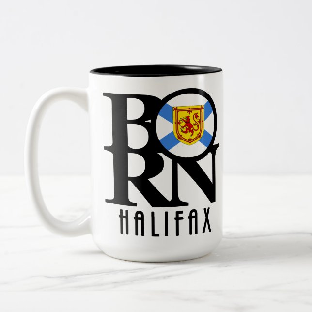 Tasse 2 Couleurs NÉ Halifax Nouvelle-Écosse 15oz (Gauche)