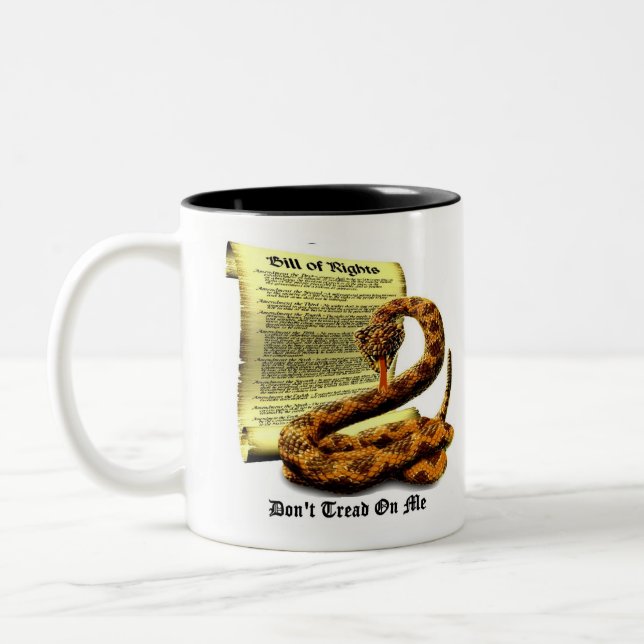 Tasse 2 Couleurs Ne marchez pas sur moi déclaration des droits (Gauche)