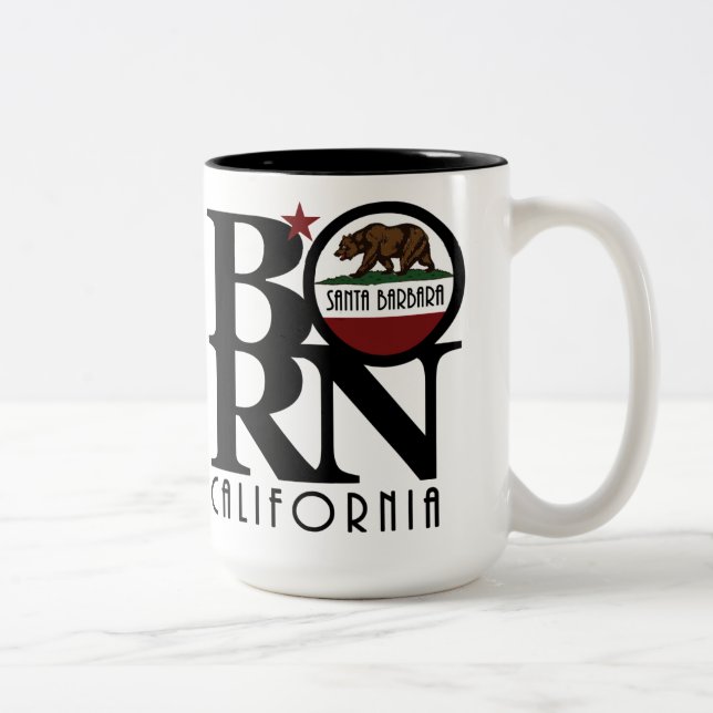 Tasse 2 Couleurs NÉ Père Noël Barbara 15oz (Droit)