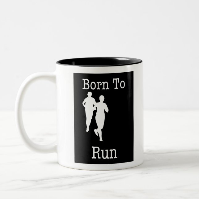 Tasse 2 Couleurs Né pour courir (Gauche)
