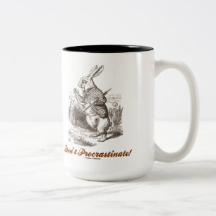 Tasse 2 Couleurs Ne procrastinez pas ! White Rabbit Watch Wonderlan